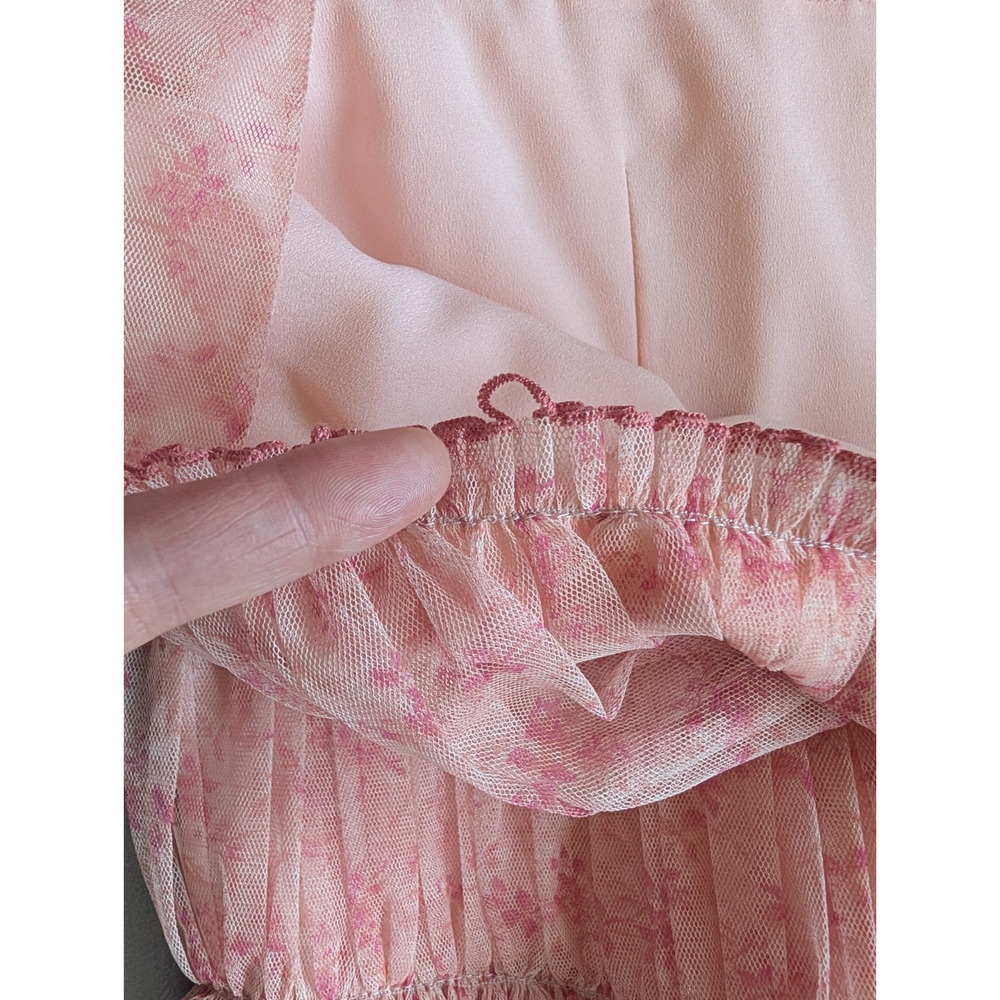 NWD Jonathan Simkhai Delilah Tiered Floral Tulle Mini Dress Size 12 Pink #1A452 - Picture 12 of 12